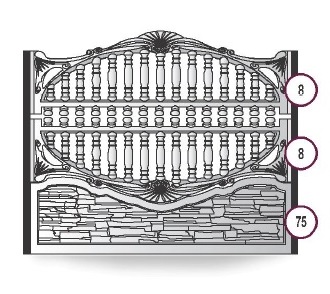 Одностороннее ограждение для забора 2000х600х45 мм
 фото 1